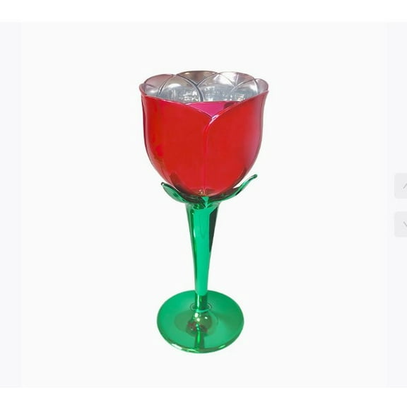 WEUVEB Red Plastic Wine Glasses Rose Shaped Reusable for Home Parties