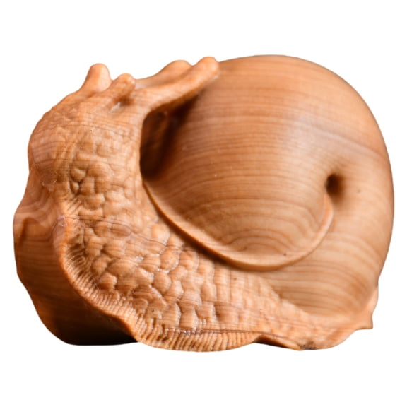 WEUVEB Cute Snail Figurine Wooden Animal Decor Hand Carved 1Pcs For Office Desk