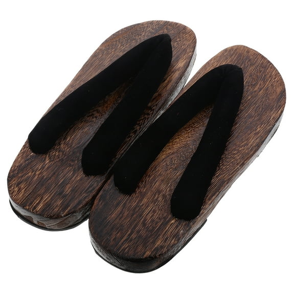 LYTMENT Traditional Japanese Wooden Sandals Antique Slippers Kimono Cosplay Clog Shoes Kimono Costume Accessories for Men Size 40