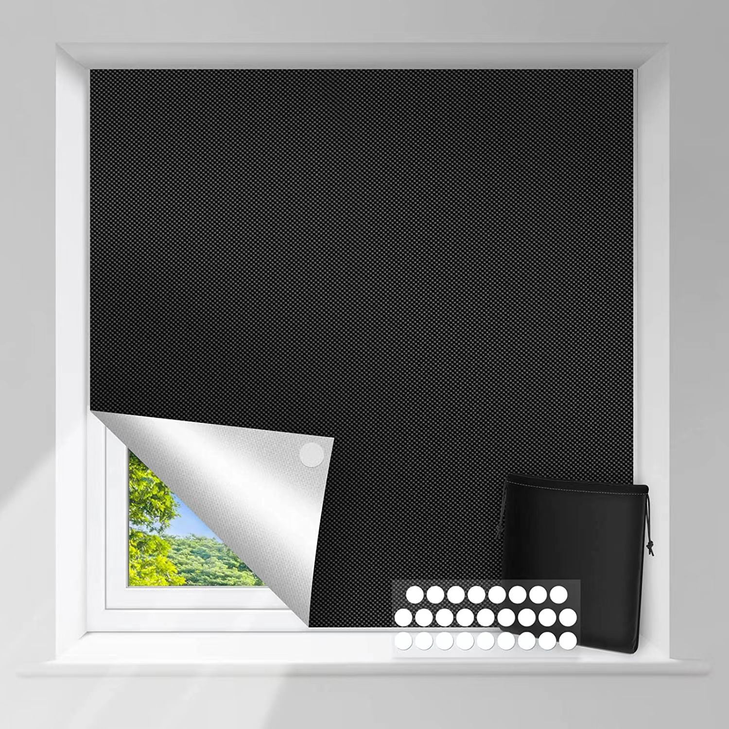 LYTMENT Travel Blackout Curtains No Drill DIY Cuttable Blackout Film ...