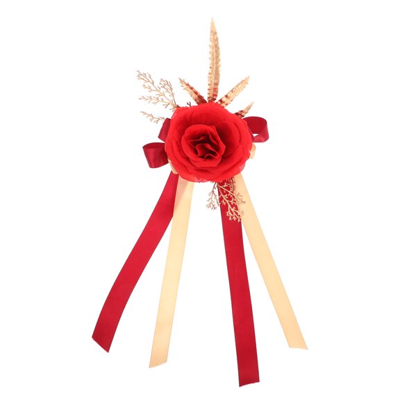 WEUVEB Lifelike Floral Wedding Car Ornament Multi for Rear View Mirror