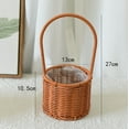 thumbnail image 1 of WEUVEB Woven Flower Basket Brown Plastic 1Pcs Vintage Storage, 1 of 8