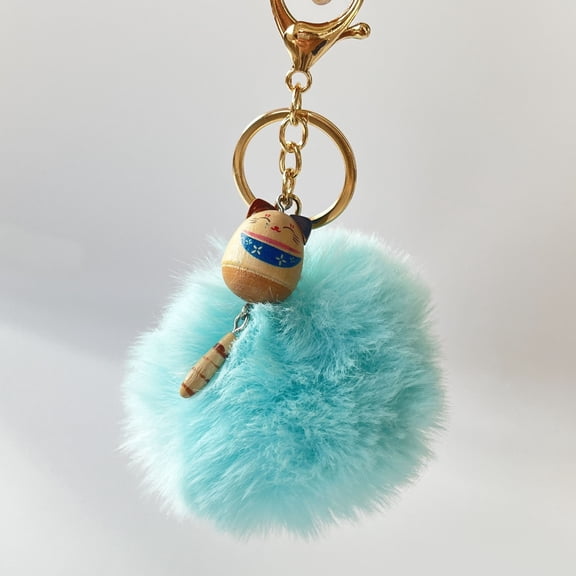 LYTMENT Wooden Cat Keychain Cute Animal Key Rings for Boys Cat Figurine Keychain Bag Pendant for Birthdays and Holidays Girls Backpack Charms