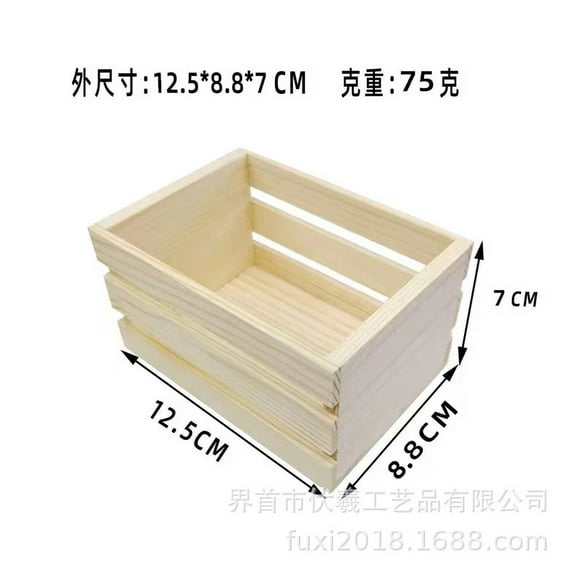 WEUVEB desktop wooden box Wooden Multifunction Box Beige Storage 1Set