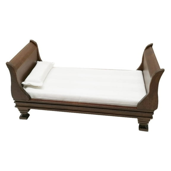 LYTMENT Wooden Dollhouse Furniture 1:12 Scale Miniature Bedroom Scene Model Single Bed For Dollhouse Realistic Mini Wooden Furniture