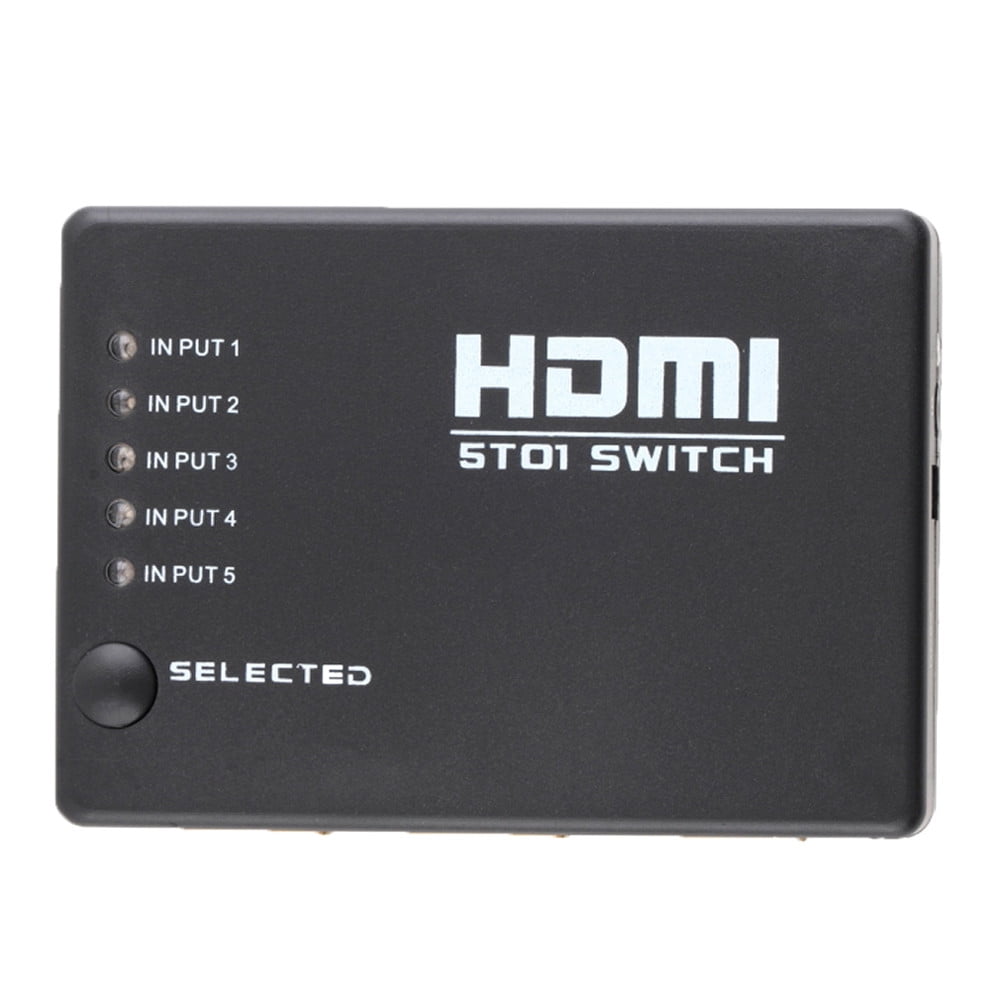 LYTiang 5 Port 1080P Video Switcher Splitter for HDTV DVD PS3+ IR