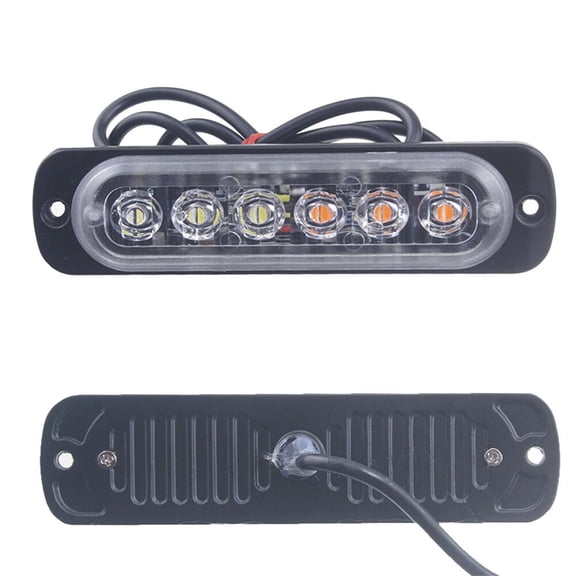 LYTiang Amber 6 LED Car Truck Emergency Warning Hazard Flash Strobe Light Bar Car Door Light Projector Custom Picture Emergency Lights for Vehicles H6054