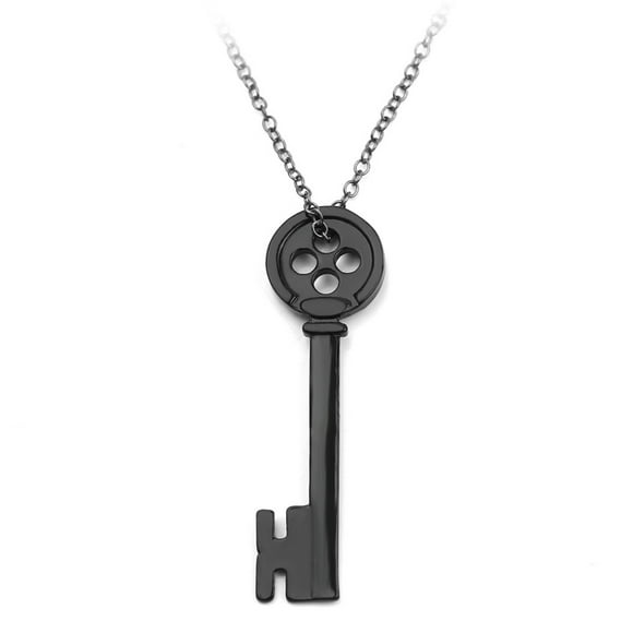 Black Key Pendant Necklace Necklaces For Women Men Pendant Black Key Necklace Maternal Necklace To My Daughter Checked Necklace Simple Necklace Filled Paperclip Necklace