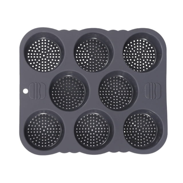 LYTiang Hamburger Bun Pan 8 Cavity Non Stick Silicone Bread Loaf Pan Perforated Hamburger Bun