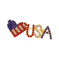 thumbnail image 1 of LYTiang Love USA Flag Brooch Patriotic Red White Blue Rhinestone Letter Map Heart Ribbon Brooch Loose Celebration Independence Day Lapel Pin Women And Men Sweater Clip, 1 of 3