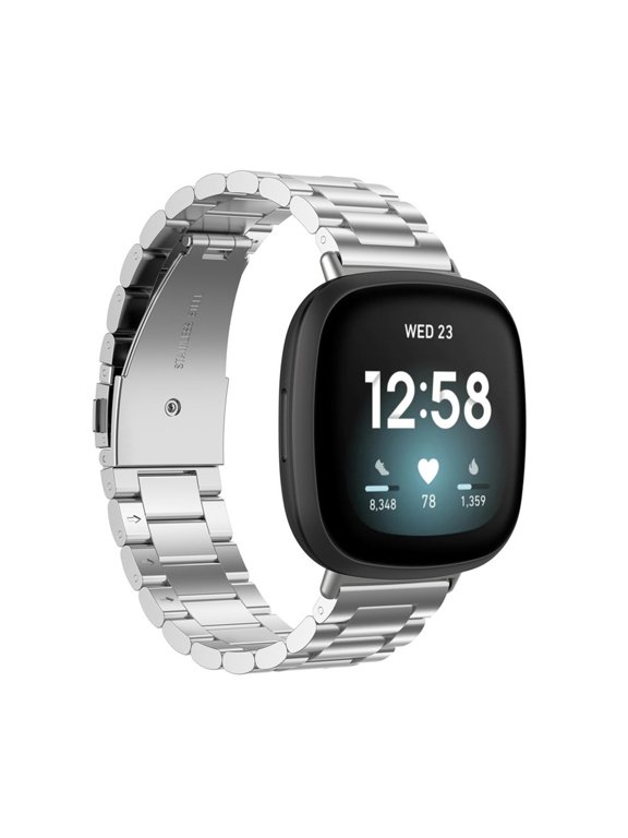 Stainless Steel Strap For Versa 3/4 And Sense 1/2 Three Bead Elastic Buckle Water Proofing And Sweatproof Gbd200-1