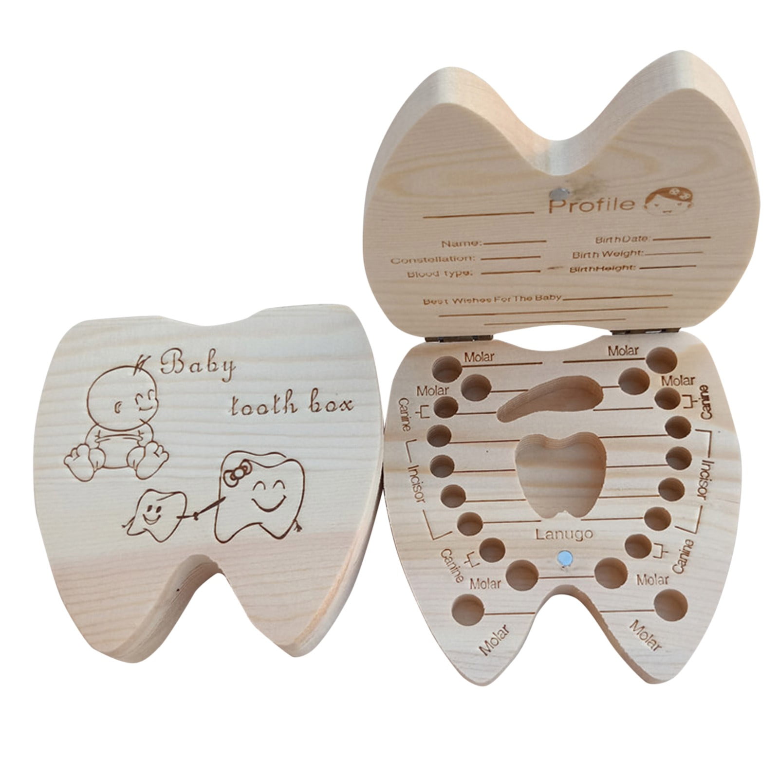 LYTiang Wooden Deciduous Fetal Hair Umbilical Cord Tooth Collectible