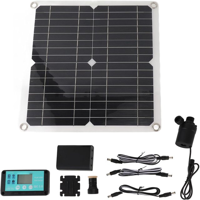 LYU50W Solar Panel 22W Water Fountain Pump Kit, Solar Fountain Water