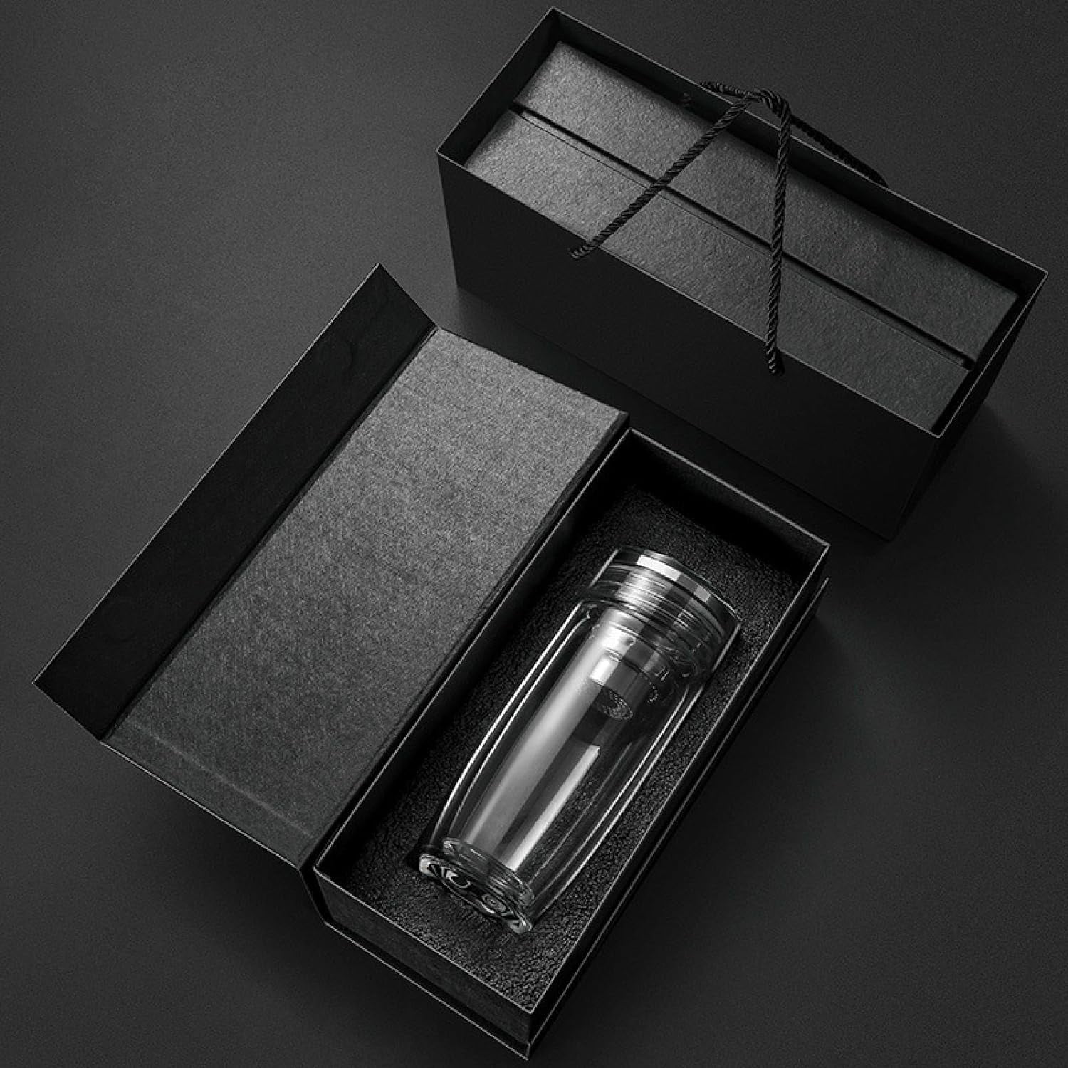 LYU-Crystal lid glass bubble teacup tea water separation high