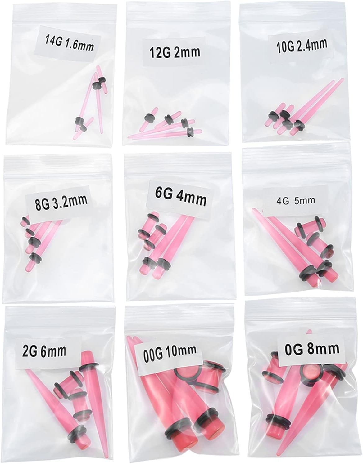 LYUEar Stretching Kit, 8 Types Fashionable Acrylic Stretcher Ear Plug