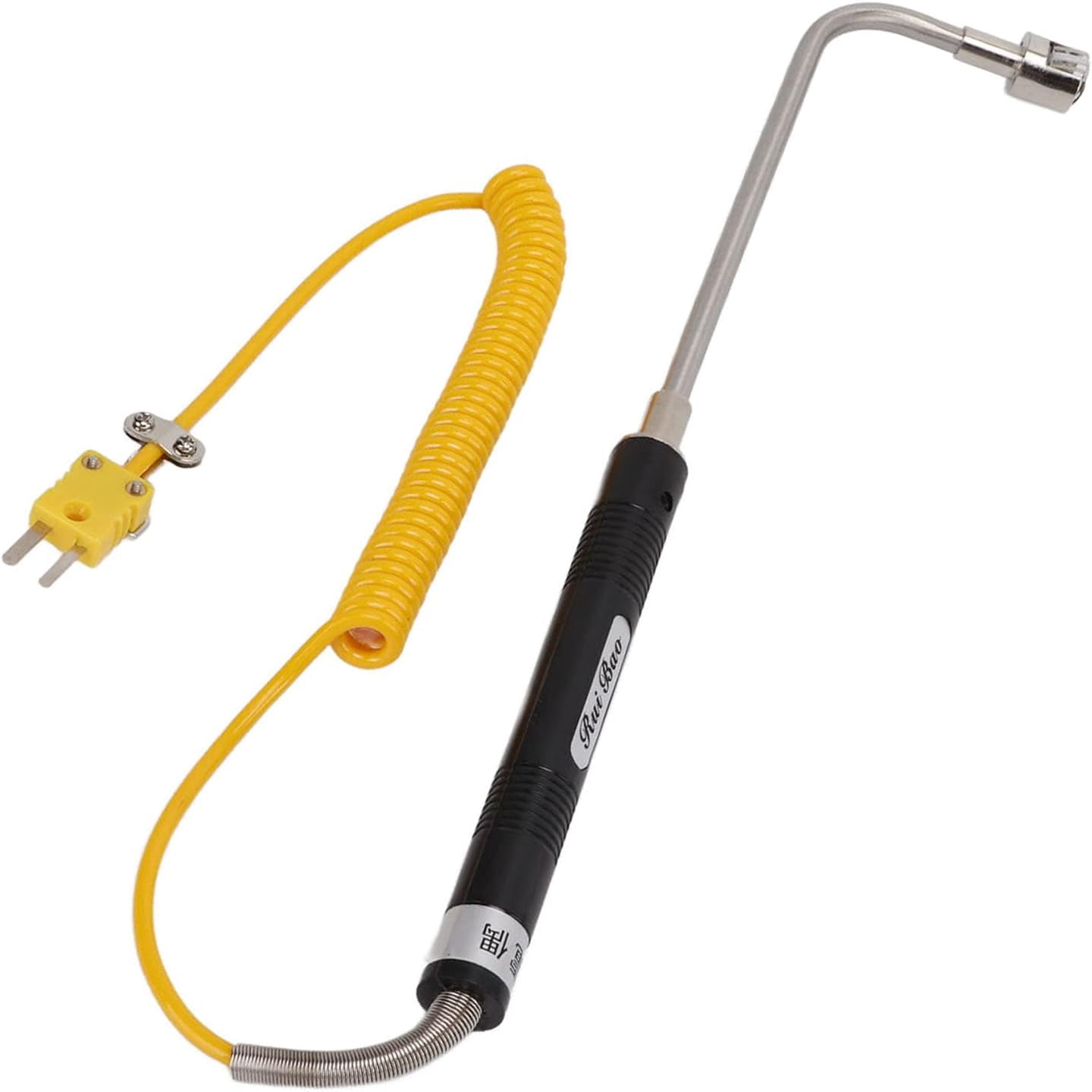 Aexit NR-81533B K-Type Surface Thermocouple Probe - Curved Head, Measures -50 To 700°C, 150mm Length