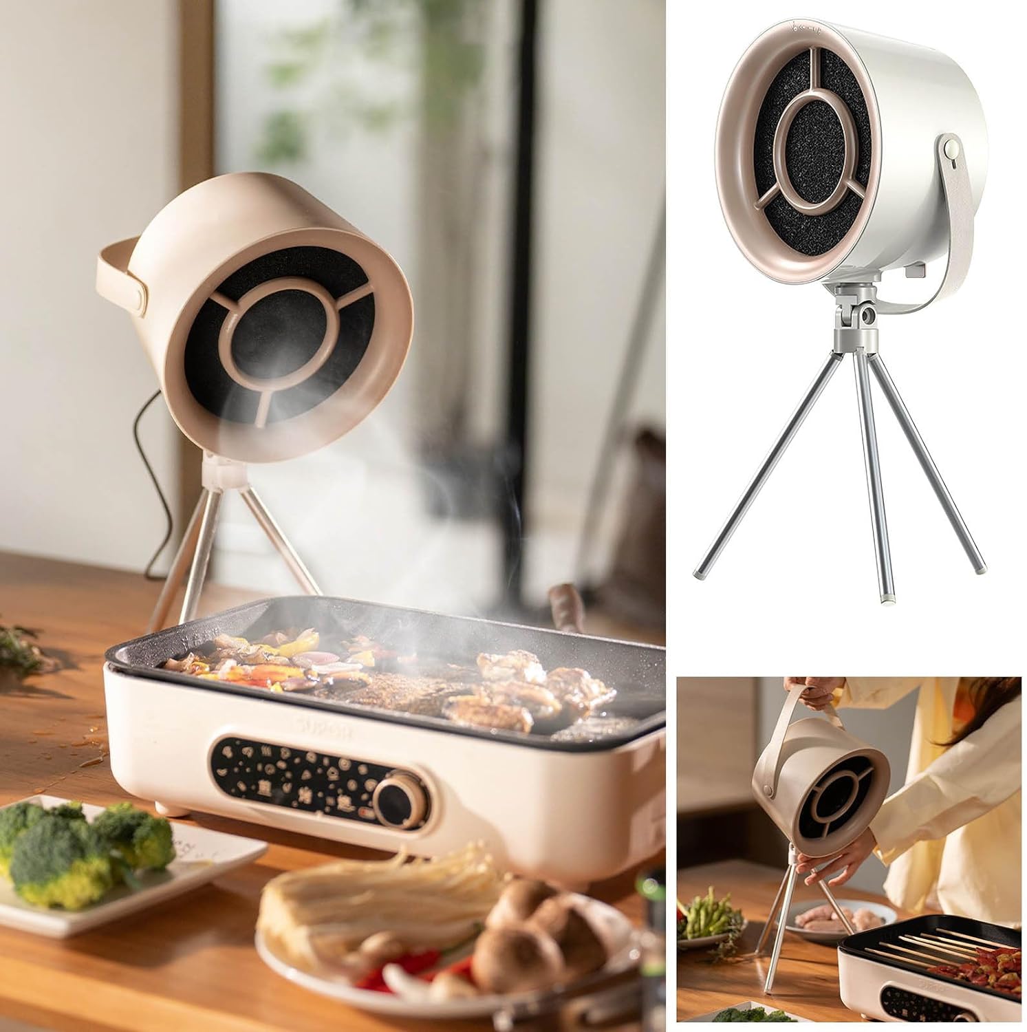 LYUPortable Desktop Range Hoods, 3 Wind Speeds Small Range Hood