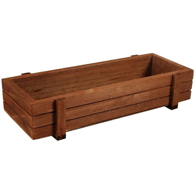 LYURectangle Wooden Flower Pot, Succulent Planter Trough Planters