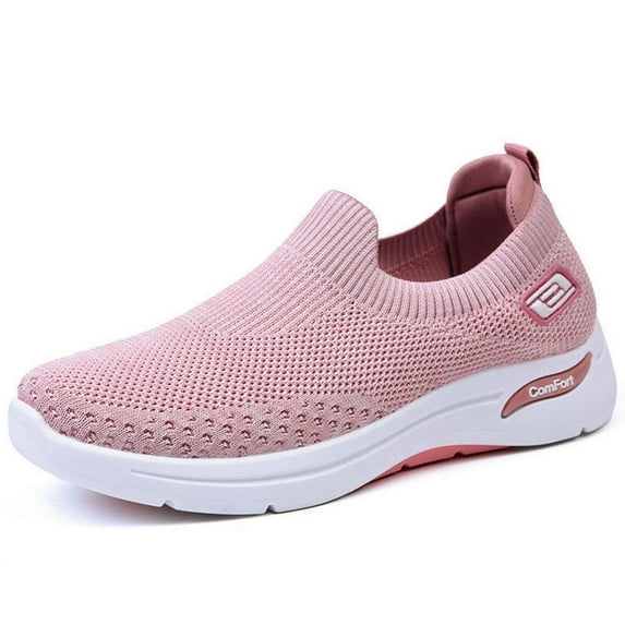 LYU Women's One-Step Sneakers, Women's Breathable Sneakers, Soft Sole, Comfortable, pink, Size 7.5