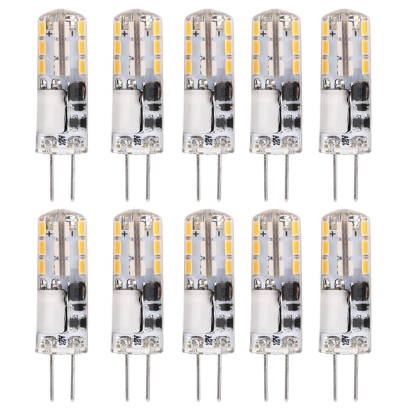 LYUMO 10pcs G4 LED Bulbs 12V Halogen Bulbs 1.2W Warm Light 150 Lumens for Under Cabinet, Counter, RV Lighting, Landscape