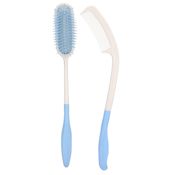 LYUMO 15 inch Long Reach Hair Brush Long Handle Soft Comb and Brush Hair Brush for Elderly Hand-Disabled People