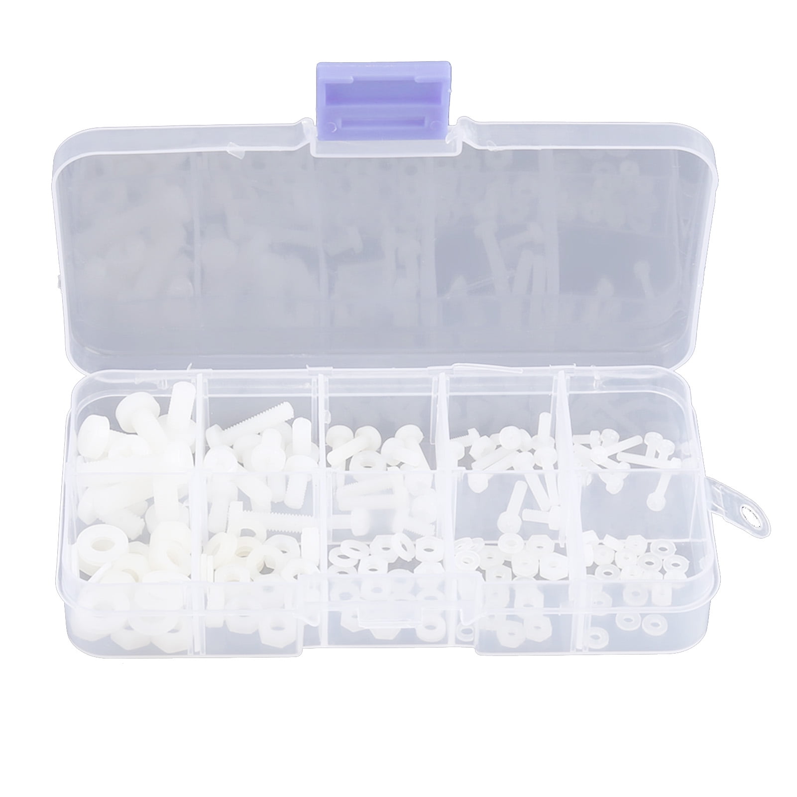 LYUMO 150pcs Nylon Screws Bolts Nuts Washers Fastener Assortment Kit in Box M2 M2.5 M3 M4 M5