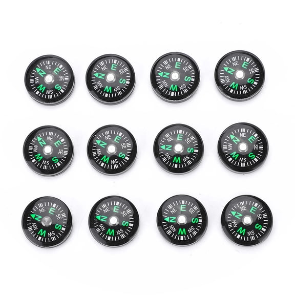LYUMO 20mm 12pcs Mini Pocket Oil Filled Compass for Hiking Camping Outdoor Activities Accessory , Button Compass, Pocket Compass