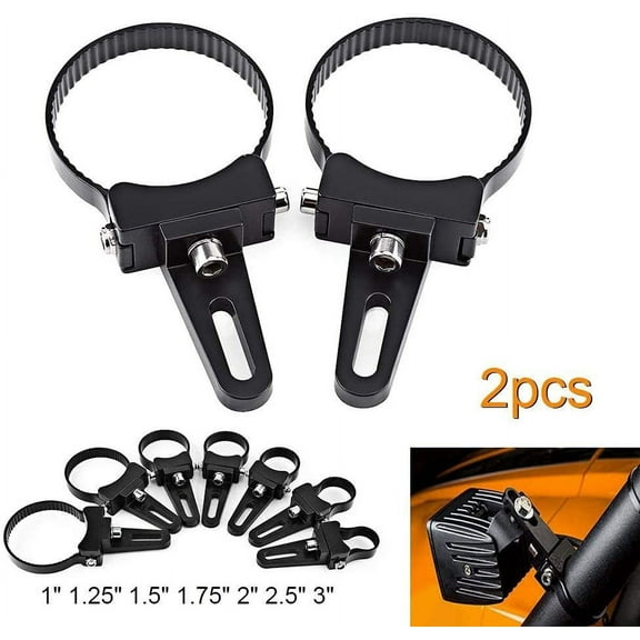 LYUMO 2PCS 2.5 inch Tubular Mounting Bracket LED Light Bar Bracket Clamps for Grille Guard Tube, Roof Rack, Roll Cage, Black