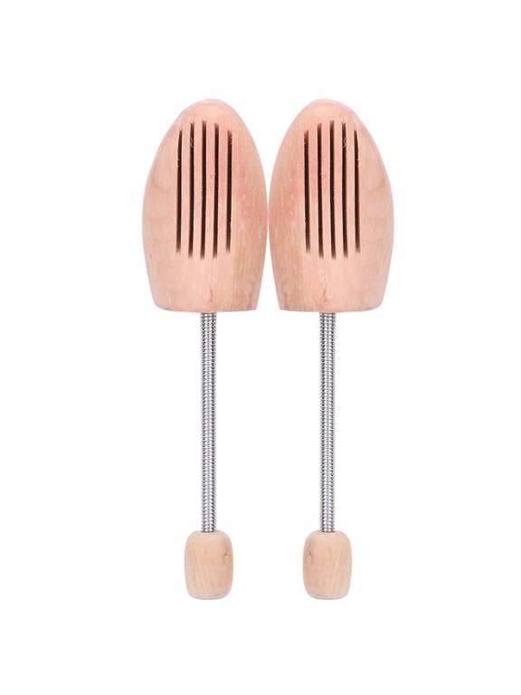 2pcs Wood Shoe Tree Women Men Keeper with Spring Column Shoes Shaping
