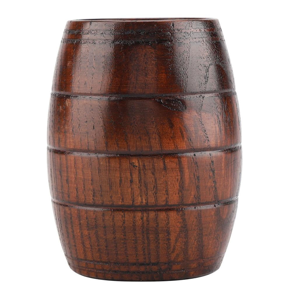 LYUMO 300ml Wooden Drinking Cup Natural Wooden Beer Cup Retro Tea Milk