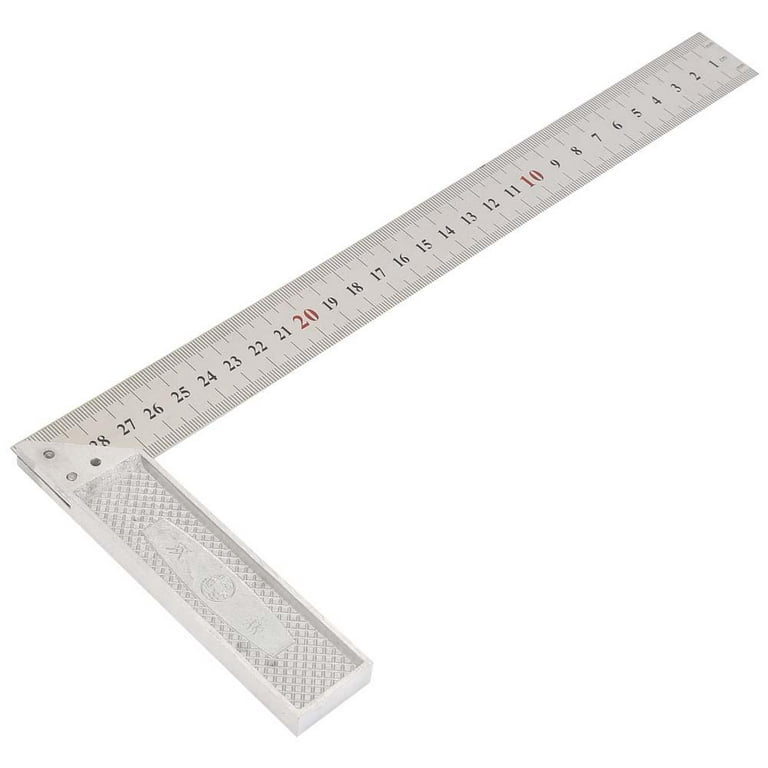 Lyumo 30cm 11.8in Aluminum Alloy 90 Degree Straight Edge Ruler Straightedge Right Angle Ruler, Size: Standard, Silver