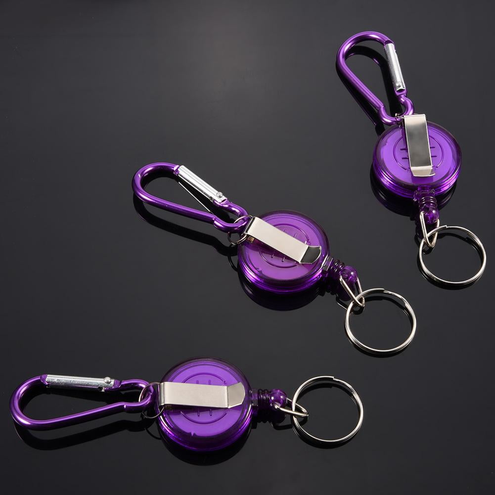 LYUMO Retractable Reel, Lightweight Compact 3Pcs Nylon Cord Stopper  Retractable Reel Key Chain Blue/Green/Purple For Fishing Accessories For  Fly Fishing Tool 