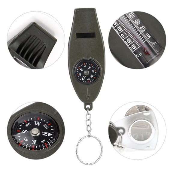 LYUMO 4 in 1 Portable Multifunctional Whistle with Compass Magnifier Thermometer for Outdoor Survival, 4 in 1 Whistle, Whistle