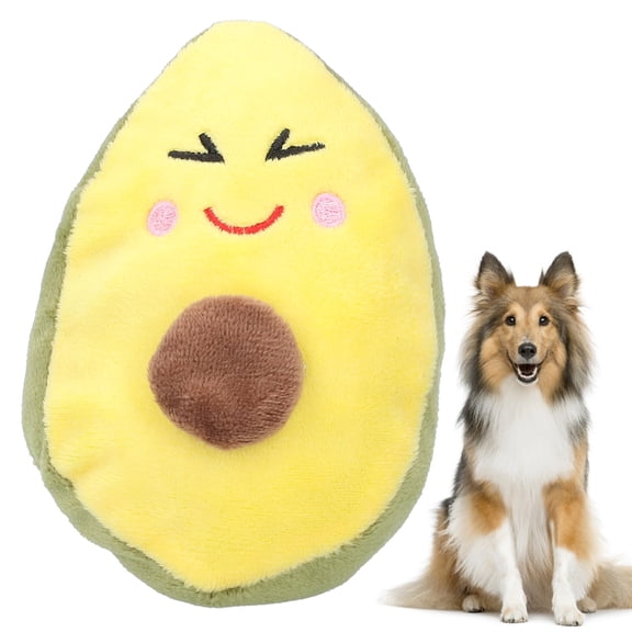 LYUMO Avocado Shape Pet Chew Toy Plush Dog Playing Teething Toys with Sound for Small Dogs