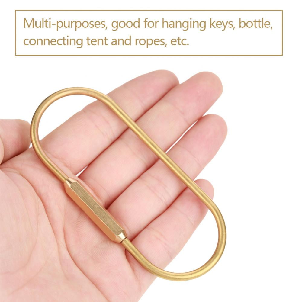 LYUMO Brass Screw Lock Carabiner Clip Hook Keychain Key Ring DIY Gift