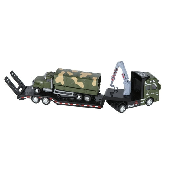 LYUMO Car Toy Trailer Car Toy 1:50 Tow Truck Toy Alloy Pull Back Car Highly Simulation Trailer Vehicle Toy for Children