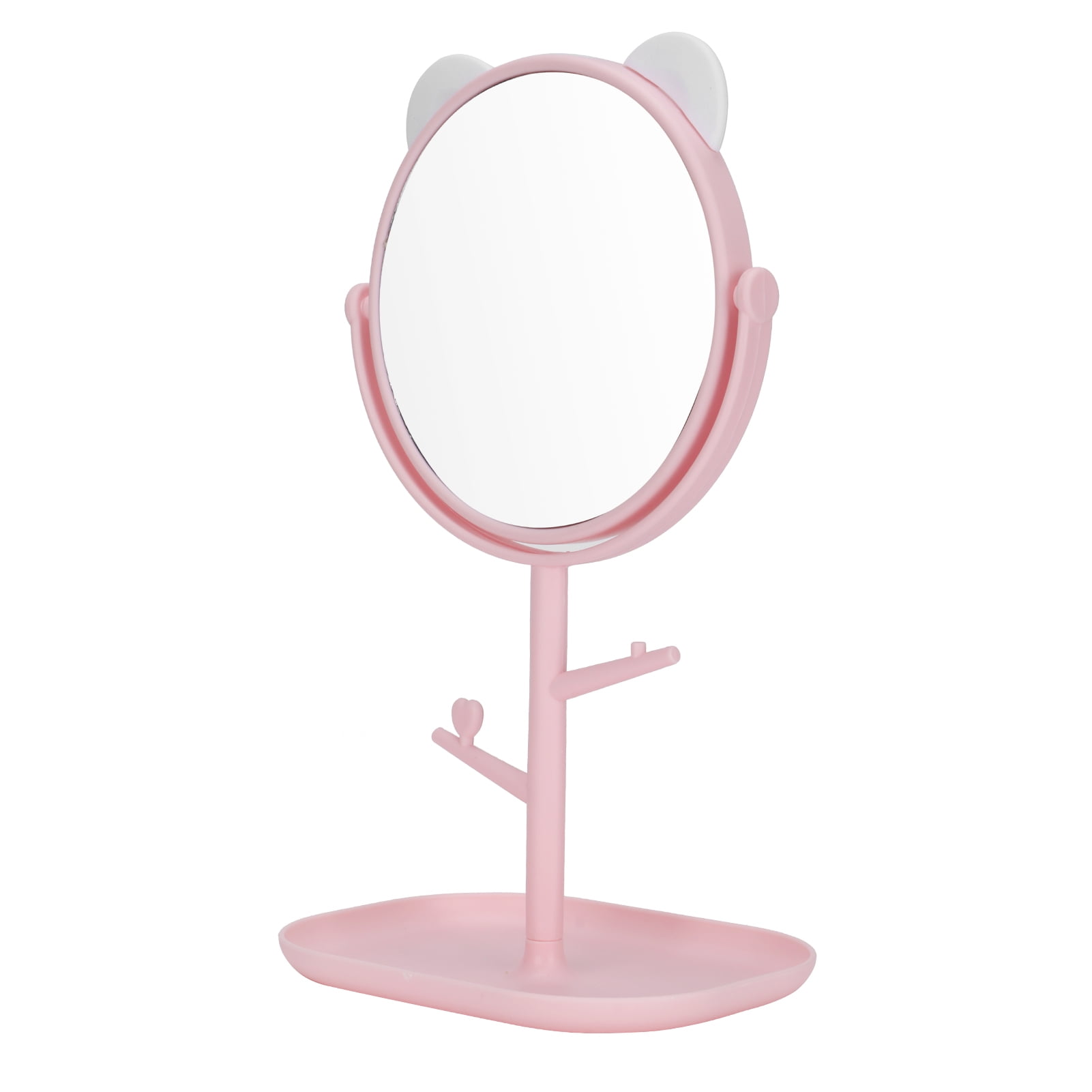 Makeup Mirror]Wall-Mounted Creative Decor Bathroom Vanity Mirror For Kids  Room, Kindergarten, Toilet, Cat-Shaped Pink Cartoon Mirror