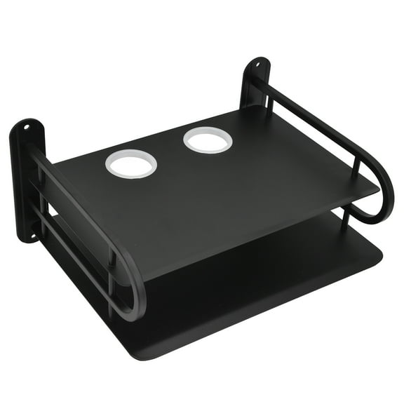 LYUMO DVD Shelf,Cable Box Shelf,Double Layer Floating Wall Shelf TV Box Shelf Wall Mounted Router DVD Cable Box Shelf for Household