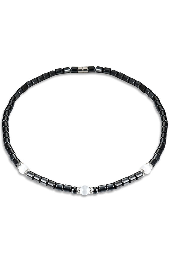 Hematite Necklace Hematite Bead Necklace Fashional Jewelry for Men Women, Black