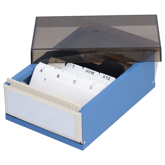 LYUMO Index Card Holder Rolodex Business Card File Large Plastic Index Card Storage Box Office