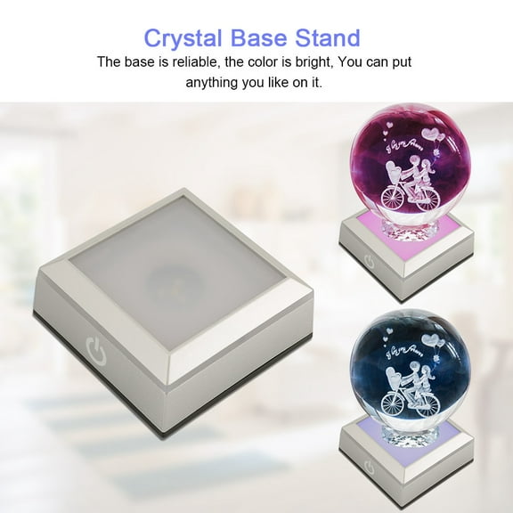 LYUMO LED Light Base, Rotating Base,Colorful LED Light Rotating Crystal Display Stand Base