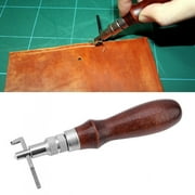LYUMO Leather Groover,Adjustable Leather Edge Stitching Groover Notcher DIY Leather Craft Groove Tool, Leather Stitching Tool