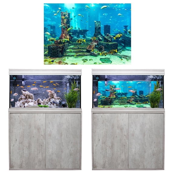 LYUMO PVC Coral Aquarium Background Underwater Poster Fish Tank Wall Decorations Sticker, Underwater Poster, Fish Tank Poster
