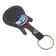 LYUMO Portable Leather Brass Guitar Pick Bag Sleeve Holder Including Pick Accessories, Guitar Pick Holder,Guitar Pick Bag