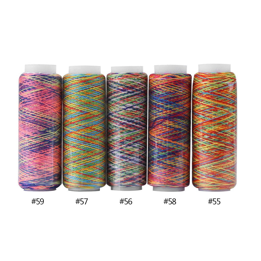 LYUMO Quilting Thread, Multicolor Thread Spools,5pcs MulticolorGradient Sewing Quilting EmbroideryThread Spools Garment Accessory
