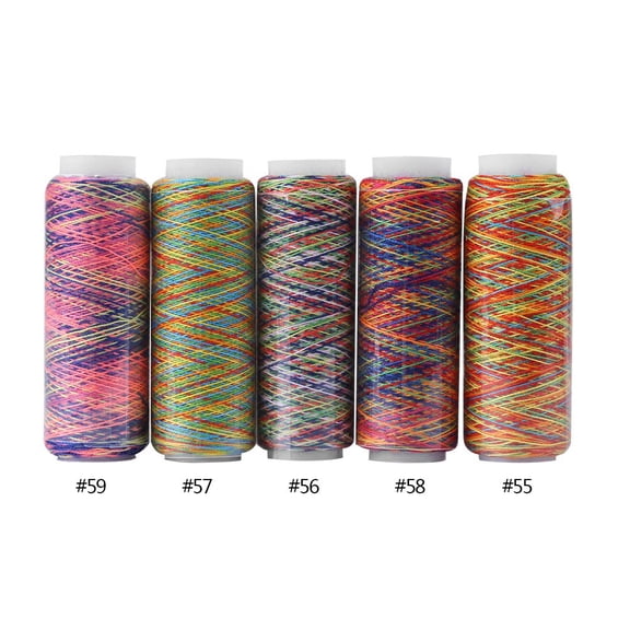 LYUMO Quilting Thread, Multicolor Thread Spools,5pcs MulticolorGradient Sewing Quilting EmbroideryThread Spools Garment Accessory