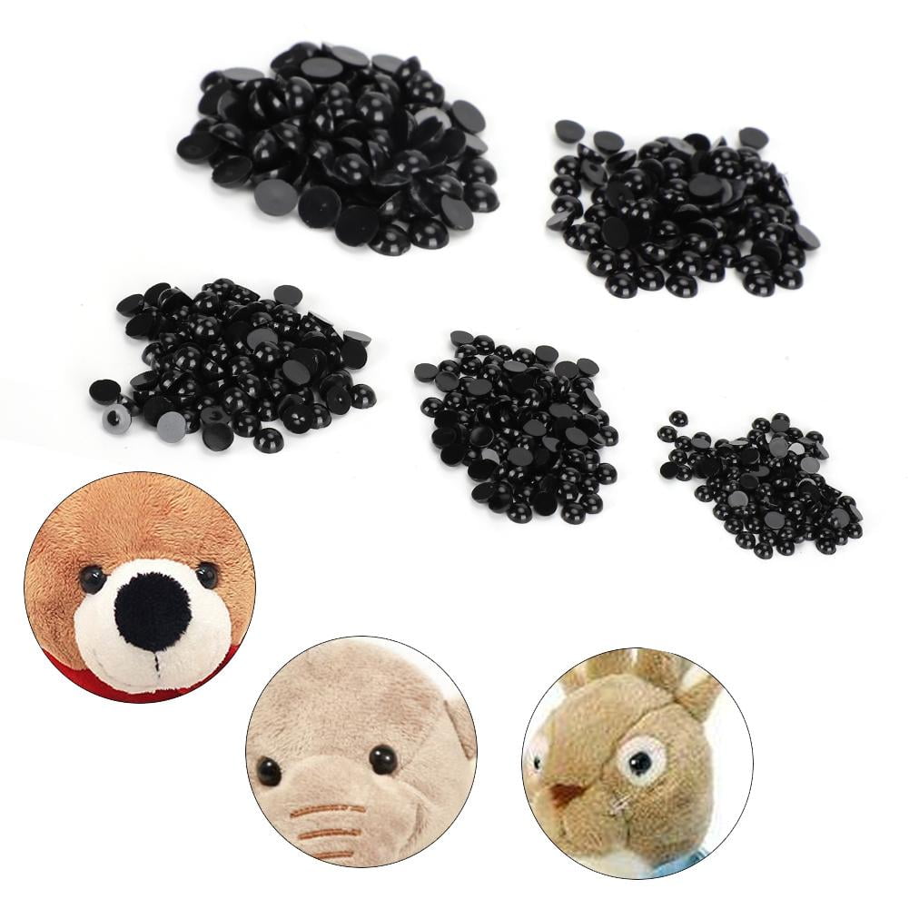 LYUMO Safety Eyes, 500pcs DIY Artificial Animal Eyes Black Flat Bottom