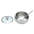 thumbnail image 1 of LYUMO Sugar Dish,Sugar Bowl Stainless Steel Clear Lid Glossy Inbuilt Spoon  Rustproof Oxidation Resistance Sugar Container,Salt Container, 1 of 8