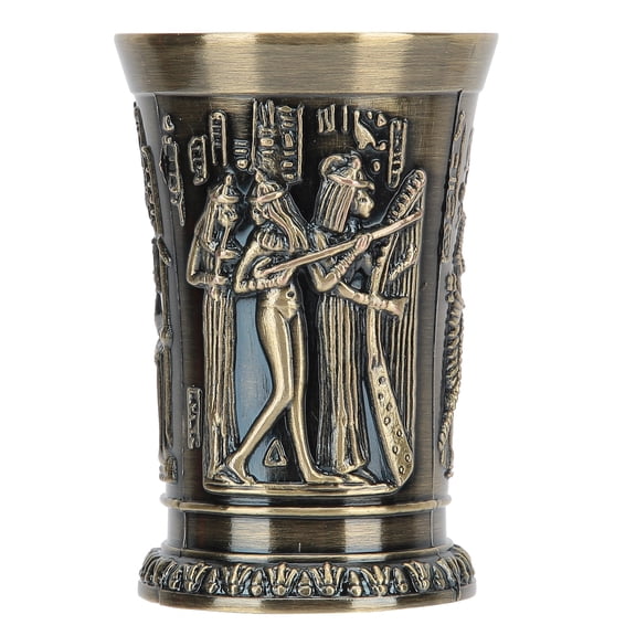 LYUMO Vintage Zinc Alloy Wine Shot Glass Small Wine Goblet 2.4" x 1.7", Bronze