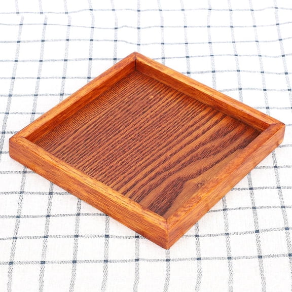 LYUMO Wood Serving Tray, Food Serving Tray,Small Portable Square Shape Solid Wood Tea Coffee Snack Food Dinning Serving Tray Plate